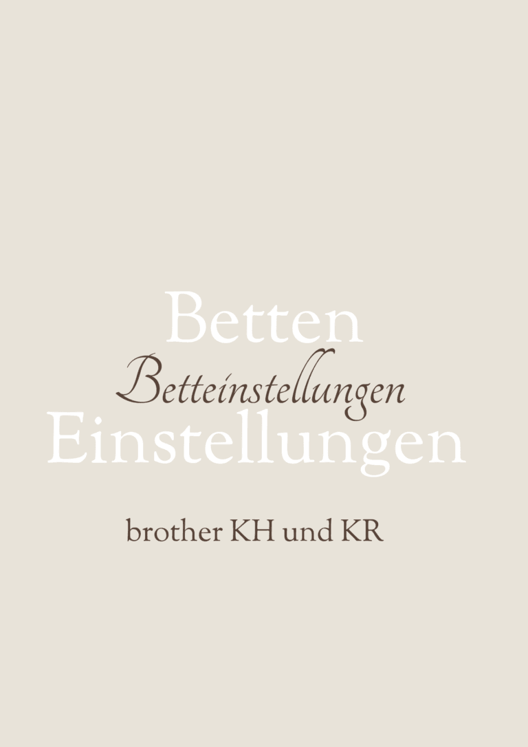 Schlitteneinstellungen Strickmaschine brother