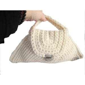 3-eckige Tasche, kleine Tasche, weiß