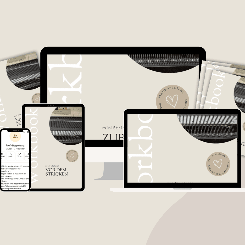Profi‑Bibliothek + WhatsApp &ndash; Brother Strickmaschine (alle PDFs f&uuml;r Anf&auml;ngerinnen)