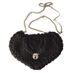 herzförmige Tasche, kleine Tasche, schwarz